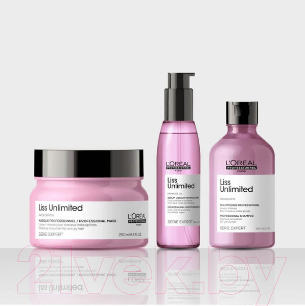 Изображение товара Набор косметики для волос L'Oreal Professionnel Liss Unlimited Шампунь 300мл+Маска 250мл