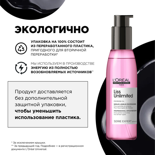 Изображение товара Набор косметики для волос L'Oreal Professionnel Liss Unlimited Масло 125мл+Шампунь 300мл