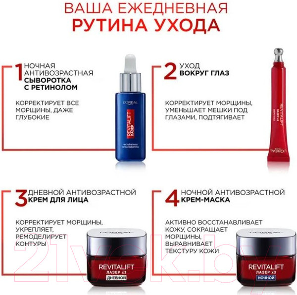 Изображение товара Набор косметики для лица L'Oreal Paris Dermo Expertise Revitalift Крем 50мл+Сыворотка для лица 30мл