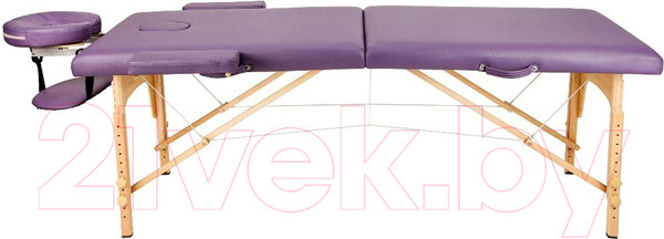 Изображение товара Массажный стол Atlas Sport Складной 2-с 60см (фиолетовый/деревянный)
