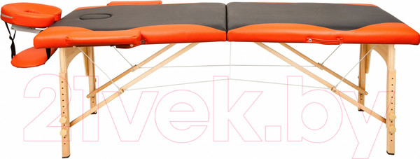 Изображение товара Массажный стол Atlas Sport Складной 2-с 60см (черный/оранжевый/деревянный)