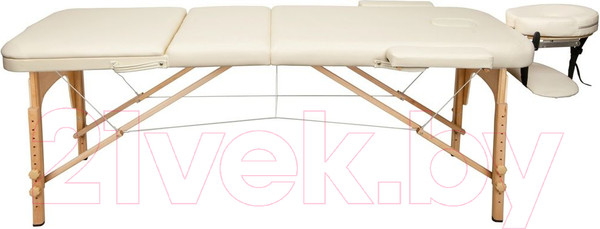 Изображение товара Массажный стол Atlas Sport Складной 3-с 70см (бежевый/деревянный)