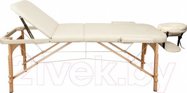 Изображение товара Массажный стол Atlas Sport Складной 3-с 70см (бежевый/деревянный)
