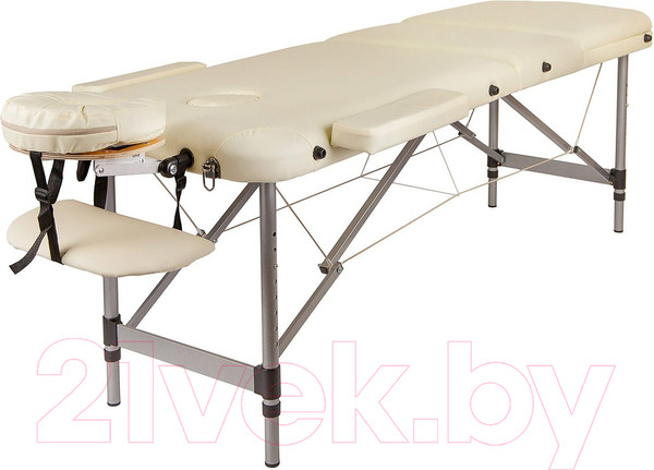 Изображение товара Массажный стол Atlas Sport Складной 3-с 60см (бежевый/ алюминиевый)
