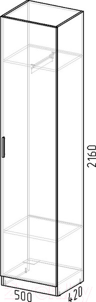 Изображение товара Шкаф-пенал Интермебель Марсель 420 / МР-05 (дуб крафт золотой)