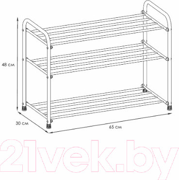 Изображение товара Полка для обуви ЗМИ Альфа 23 / ПДОА 23 (белый)
