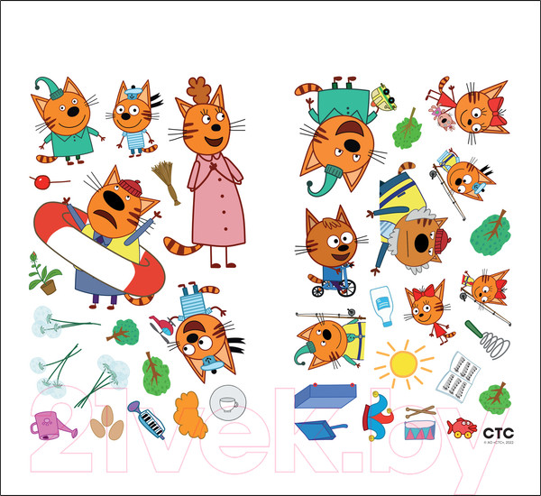 Изображение товара Развивающая книга Мозаика-Синтез Три кота. Развивающие наклейки. Добрые дела / МС12425