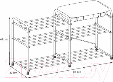 Изображение товара Полка для обуви ЗМИ Альфа 33 с сиденьем и ящиком / ПДО А33СЯ (белый)