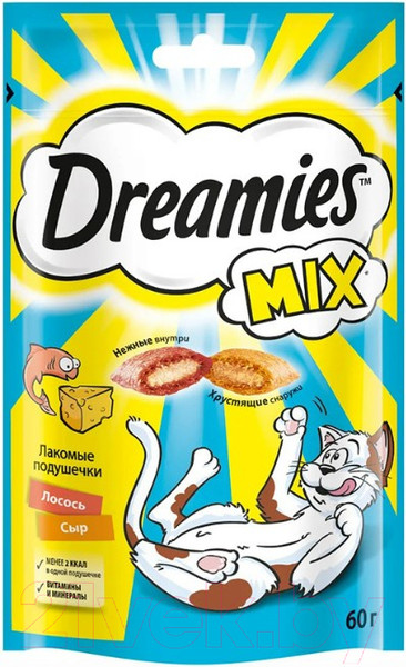 Изображение товара Лакомство для кошек Dreamies MIX с лососем и сыром (60г)
