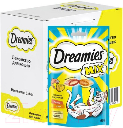 Изображение товара Лакомство для кошек Dreamies MIX с лососем и сыром (60г)