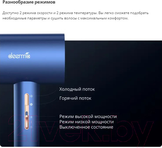 Изображение товара Фен Deerma DEM-CF15W