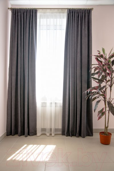 Изображение товара Комплект штор Decoretto Канвас серый КСГ-K111 (225x260, графит)