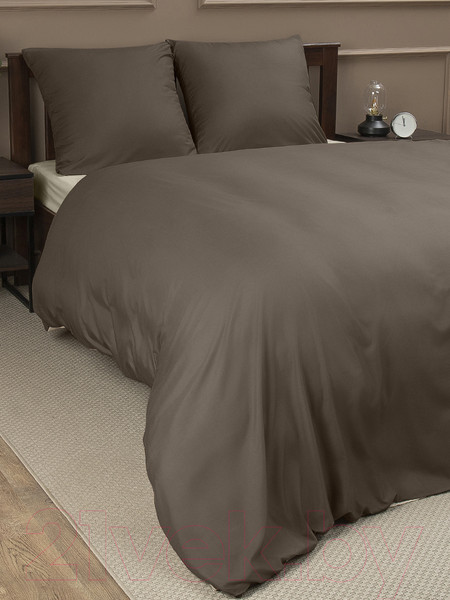 Изображение товара Комплект постельного белья Amore Mio Мако-сатин Arthur Микрофибра Евро / 22282 (кофейный/бежевый)