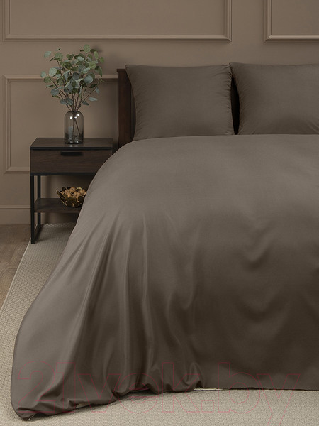 Изображение товара Комплект постельного белья Amore Mio Мако-сатин Arthur Микрофибра Евро / 22282 (кофейный/бежевый)
