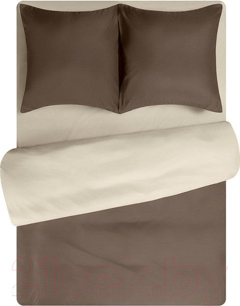 Изображение товара Комплект постельного белья Amore Mio Мако-сатин Arthur Микрофибра Евро / 22282 (кофейный/бежевый)