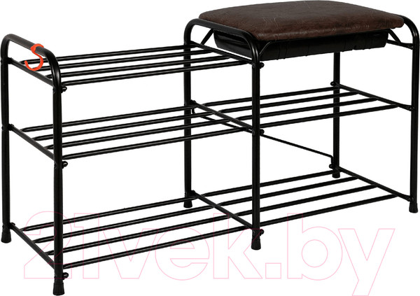 Изображение товара Полка для обуви ЗМИ Альфа 33 с сиденьем и ящиком / ПДО А33СЯ (черный)
