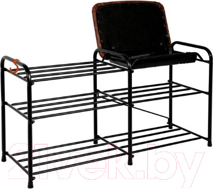 Изображение товара Полка для обуви ЗМИ Альфа 33 с сиденьем и ящиком / ПДО А33СЯ (черный)