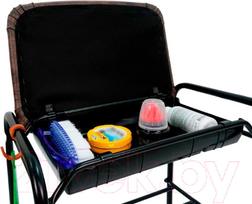 Изображение товара Полка для обуви ЗМИ Альфа 33 с сиденьем и ящиком / ПДО А33СЯ (черный)