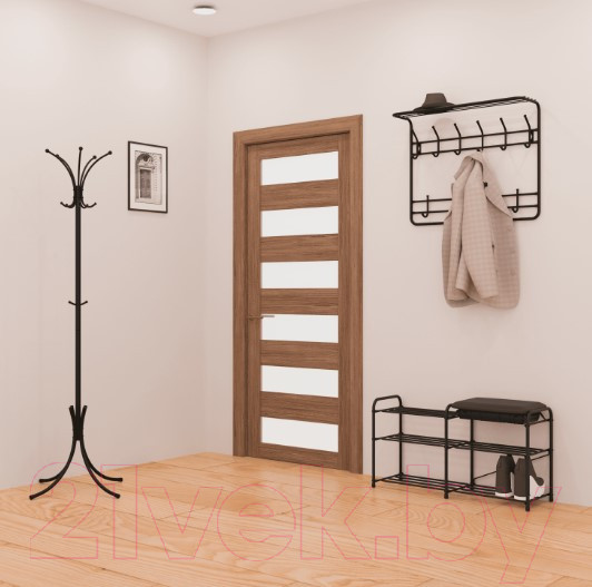 Изображение товара Полка для обуви ЗМИ Альфа 33 с сиденьем и ящиком / ПДО А33СЯ (черный)