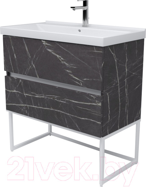 Изображение товара Тумба под умывальник Дабер 012 / Т12.8.0.12Б (мрамор черный/белый)