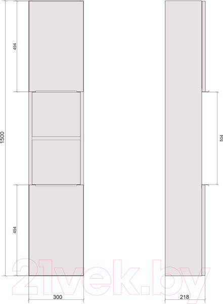 Изображение товара Шкаф-пенал для ванной Дабер 017 / СТ17.0.0.12Ч (мрамор черный/черный)