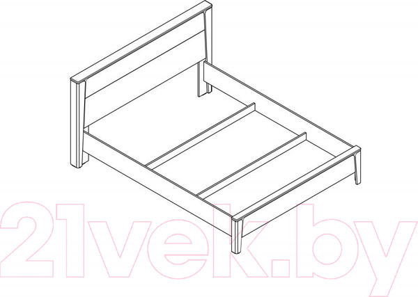 Изображение товара Каркас кровати Мебельград Мальта 160 (дуб винтерберг)