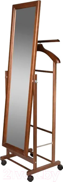 Изображение товара Стойка для одежды Мебелик Костюмная с зеркалом на колесах В 24Н (средне-коричневый)