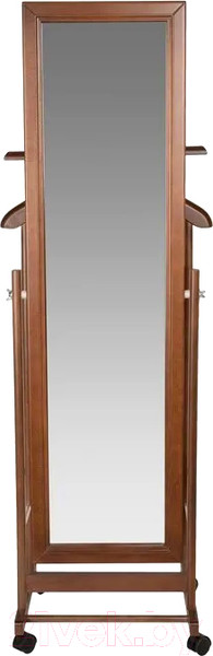 Изображение товара Стойка для одежды Мебелик Костюмная с зеркалом на колесах В 24Н (средне-коричневый)