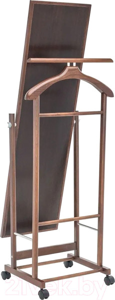 Изображение товара Стойка для одежды Мебелик Костюмная с зеркалом на колесах В 24Н (средне-коричневый)