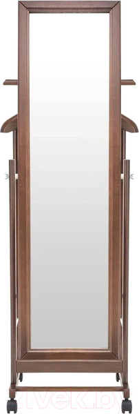 Изображение товара Стойка для одежды Мебелик Костюмная с зеркалом на колесах В 24Н (средне-коричневый)