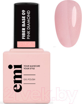 Изображение товара База для гель-лака E.Mi E.MiLac Fiber Base Gel Pink Diamond №9 (15мл)