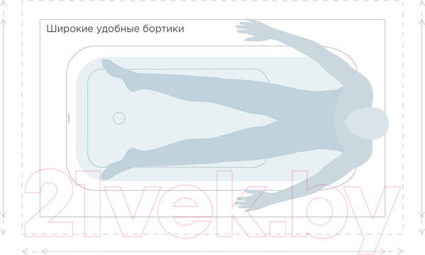 Изображение товара Ванна из искусственного мрамора Salini Orlando Vasta Kit 190x100 / 102114G