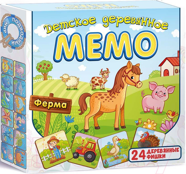 Изображение товара Развивающая игра Нескучные игры Мемо Ферма / 8498