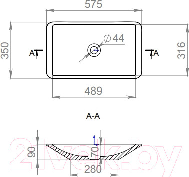 Изображение товара Умывальник Salini Callista 1101107G