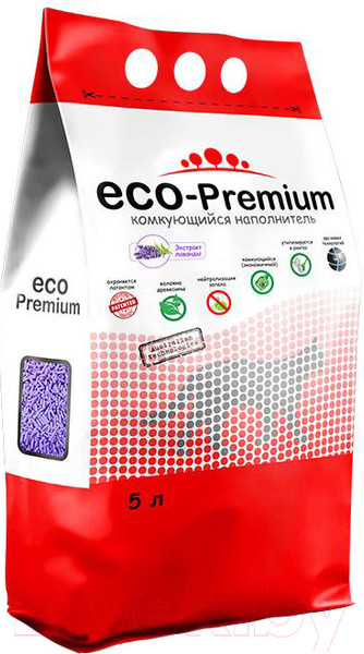Изображение товара Наполнитель для туалета Eco-Premium Лаванда (5л, 1.9кг)