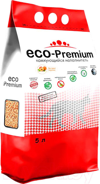 Изображение товара Наполнитель для туалета Eco-Premium Персик (5л, 1.9кг)