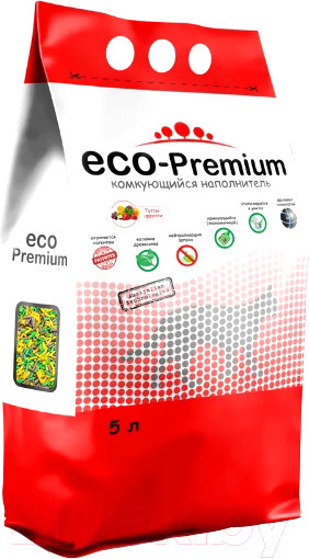 Изображение товара Наполнитель для туалета Eco-Premium Тутти-Фрутти (5л, 1.9кг)