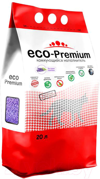 Изображение товара Наполнитель для туалета Eco-Premium Лаванда (20л, 7.6кг)
