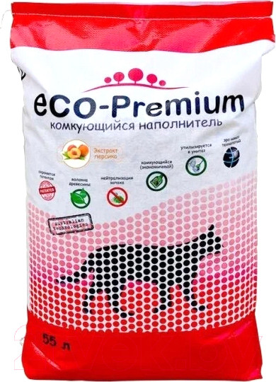 Изображение товара Наполнитель для туалета Eco-Premium Персик (55л, 20.2кг)