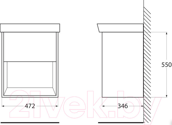 Изображение товара Тумба под умывальник BelBagno NEON-500-1C-SO-RS