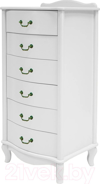 Изображение товара Комод Мебелик Джульетта узкий 6 ящиков (молочный дуб)