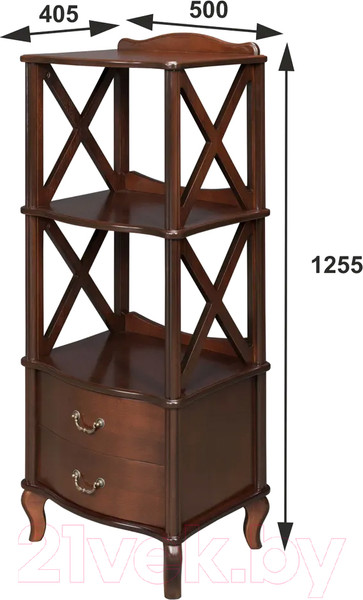 Изображение товара Этажерка Мебелик Джульетта-2 (орех)