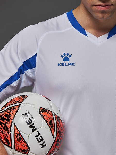 Изображение товара Футбольная форма Kelme Short-Sleeved Football Suit / 8251ZB1002-100 (XS, белый/синий)