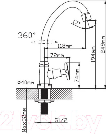 Изображение товара Смеситель Эверест B41-350