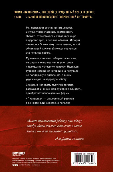 Изображение товара Книга Эксмо Пианистка (Елинек Э.)