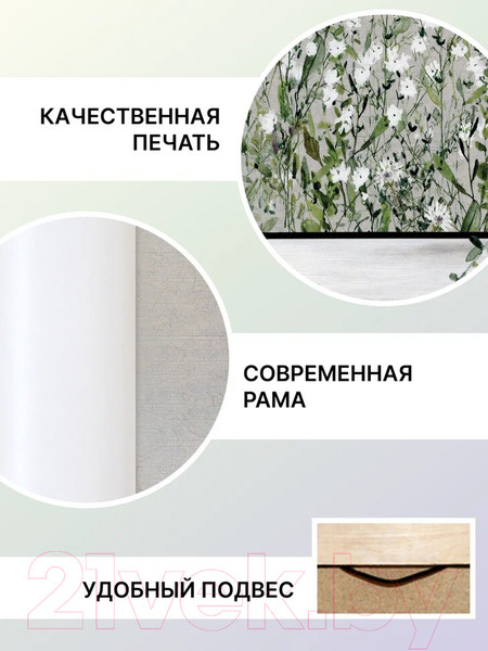 Изображение товара Картина Декарт Белые цветы 8Л3443 (в раме)