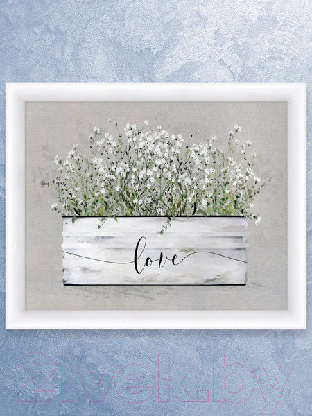 Изображение товара Картина Декарт Белые цветы 8Л3443 (в раме)