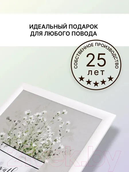 Изображение товара Картина Декарт Легкие белые цветы 8Л3444 (в раме)