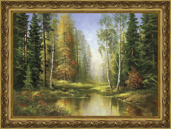 Изображение товара Картина Декарт Река в лесу 8Л3452 (в раме)