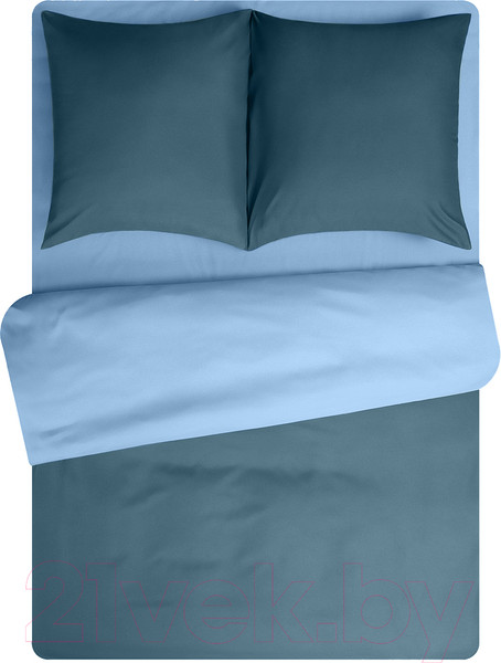 Изображение товара Комплект постельного белья Amore Mio Мако-сатин Lyudmila Микрофибра Евро 22283 (бирюзовый/голубой)